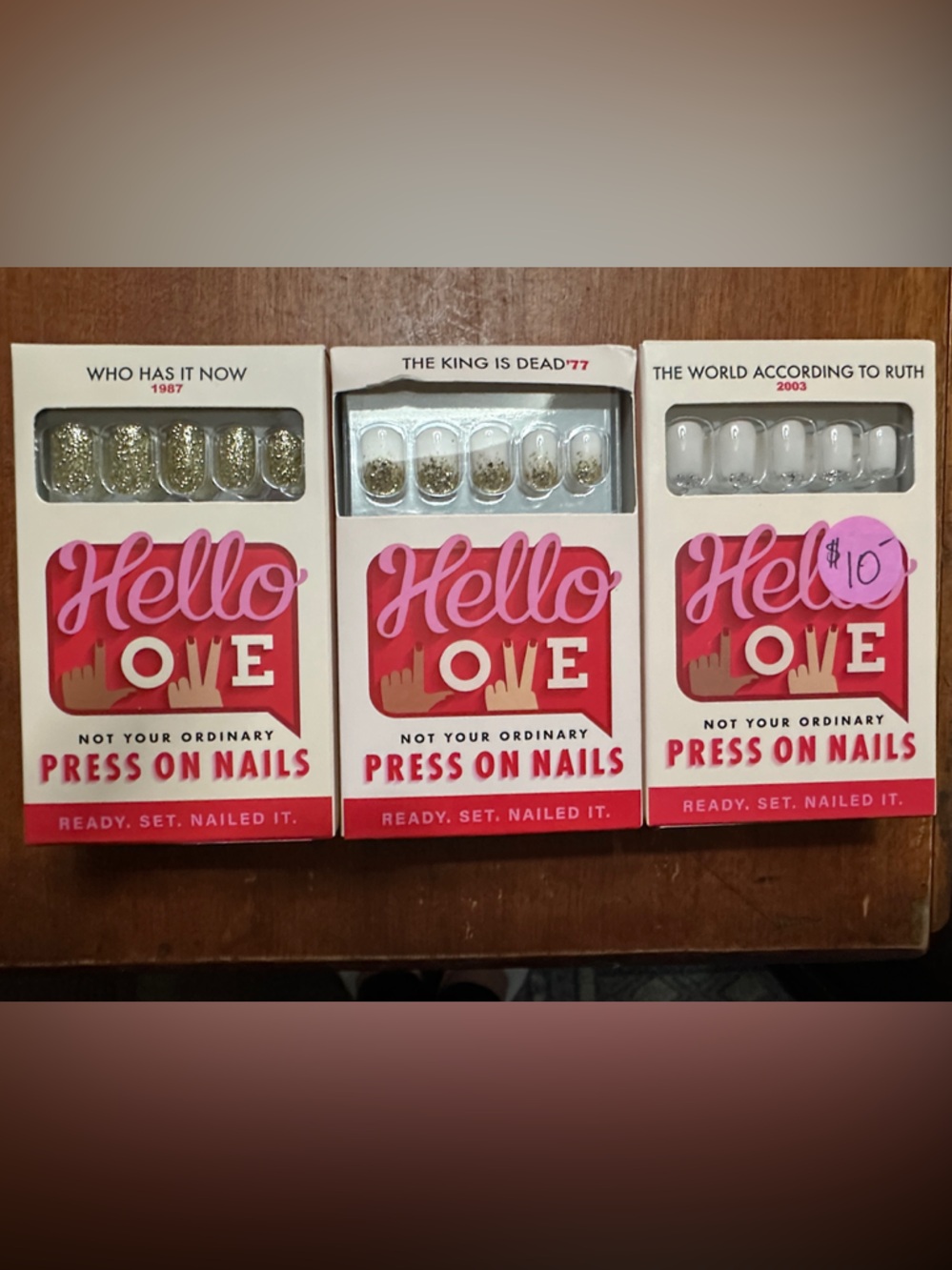 Hello Love Gold Glitter Press-On Nails - Multipack